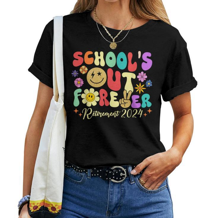 School's Out Forever Retirement 2024 Retired Teacher Summer Women T-shirt