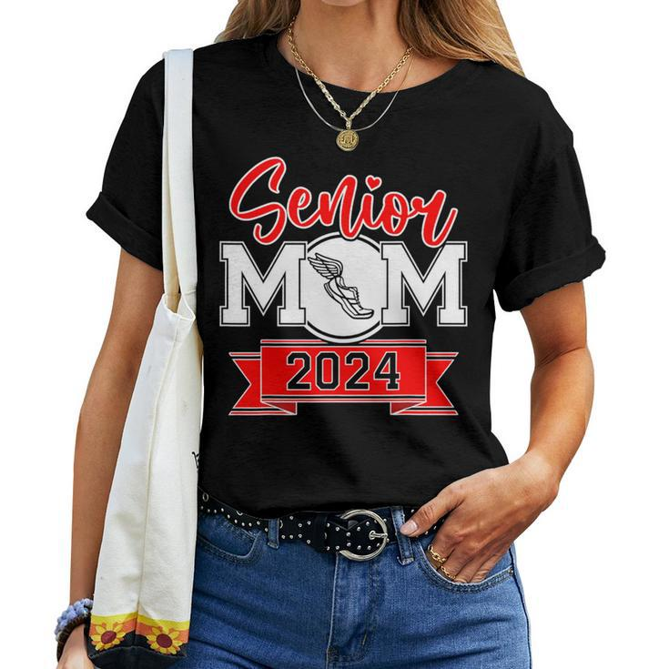 Senior Mom 2024 Track And Field Class Of 2024 Mom Graduation Women T-shirt