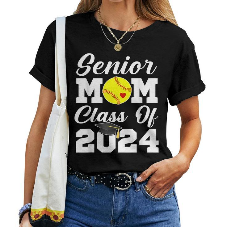 Senior Mom Class Of 2024 Softball Mom Graduation Graduate Women T-shirt