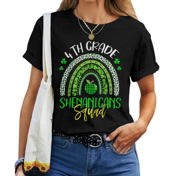 Shenanigans Squad 4Th Grade Teacher Rainbow St Patrick's Day Women T-shirt