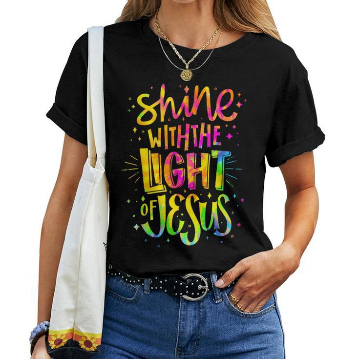 Shine With The Light Of Jesus Proud Christian Faith Quote Women T-shirt