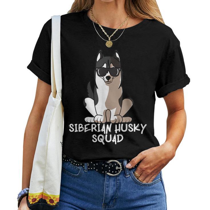 Siberian Husky Squad Lustiger Hund Mama Hund Papa Besitzer T-shirt Frauen