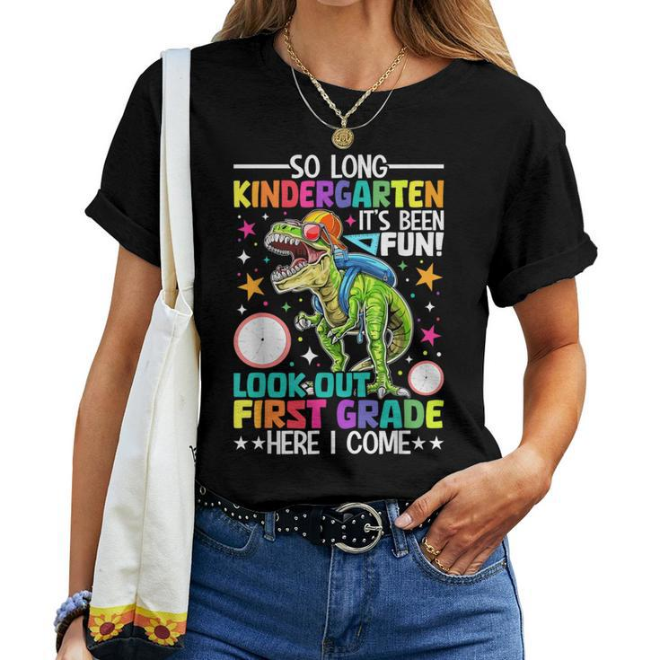 So Long Kindergarten Hello 1St Grade Dinosaur Boy Graduation Women T-shirt