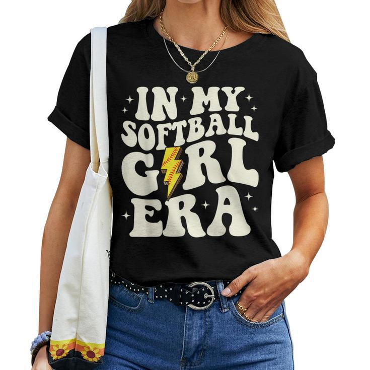 In My Softball Girl Era Retro Groovy Softball Girl Women T-shirt