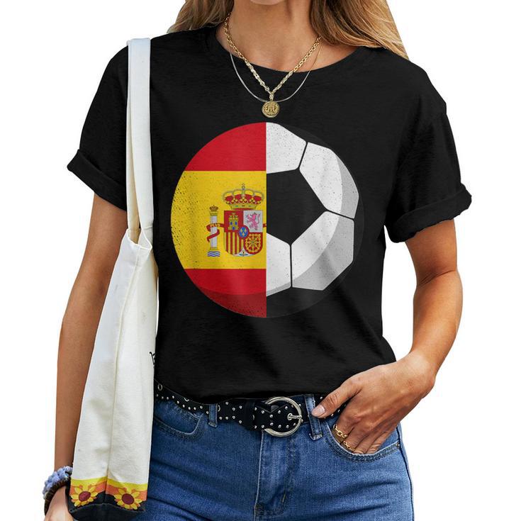 Spanien Flagge Fußball Mama Spanischer Fußball Papa T-shirt Frauen