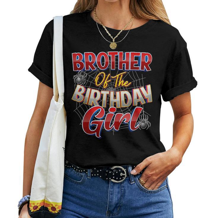 Spider Web Birthday Costume Brother Of The Birthday Girl Women T-shirt