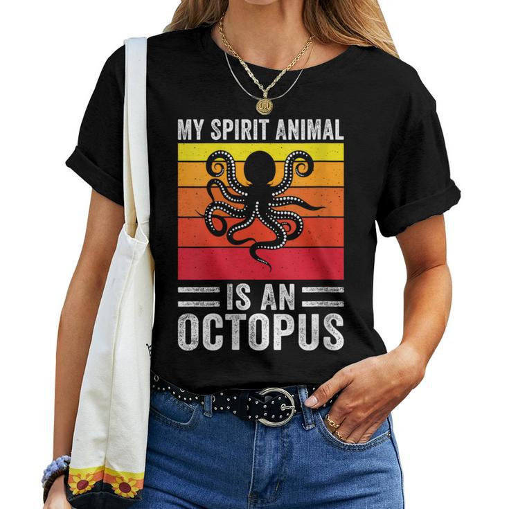 My Spirit Animal Is An Octopus Retro Vintage Women T-shirt