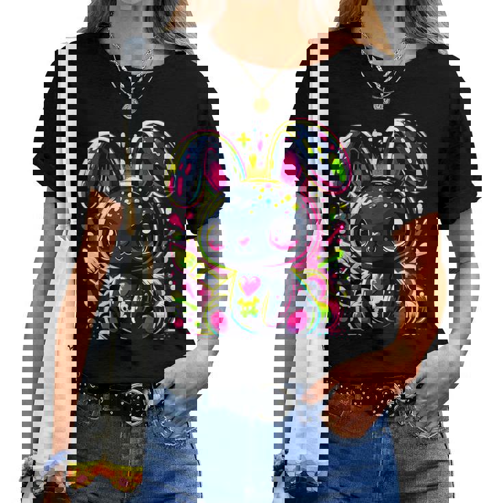 Splash Kawaii Conejito Gótico E-Girl Grunge Conejito Gótico Camiseta de mujer