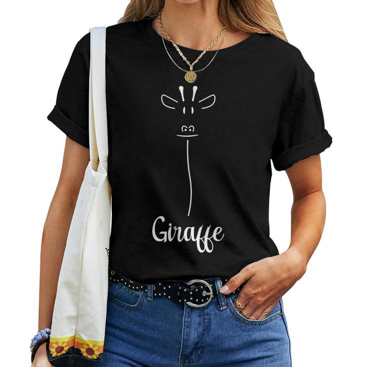 Stick Man Giraffe Motif Giraffe Women T-shirt