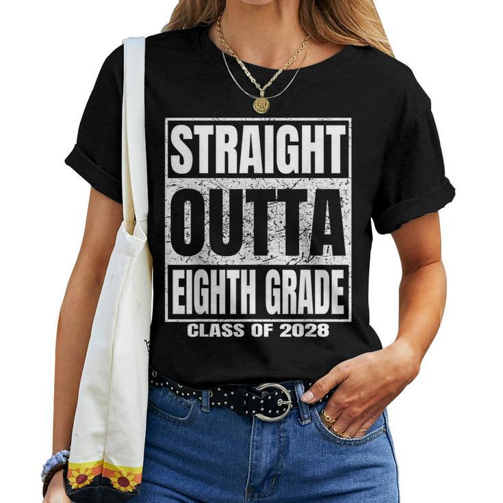 Straight Outta Eighth Grade Graduation Class 2028 8Th Grade Women T-shirt