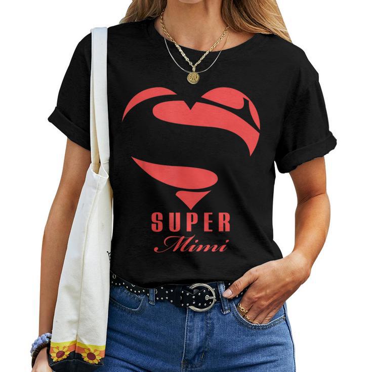 Super Mimi Superhero Mimi T Mother Father Day Women T-shirt