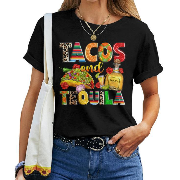 Tacos And Tequila Cinco De Mayo Leopard For Women Women T-shirt