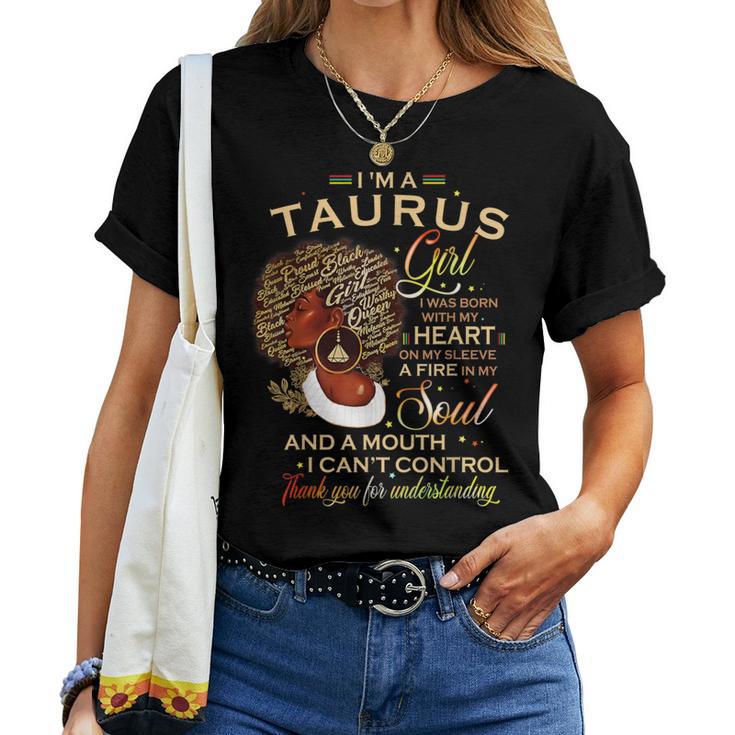 Taurus Girl For Black Melanin Afro Queen Women T-shirt