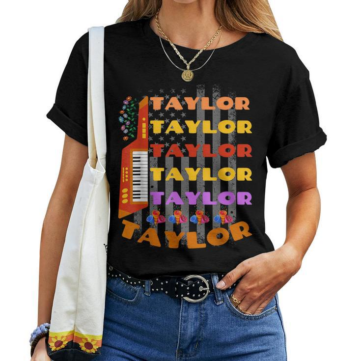 Taylor First Name I Love Taylor Girl Groovy 70'S Vintage Women T-shirt