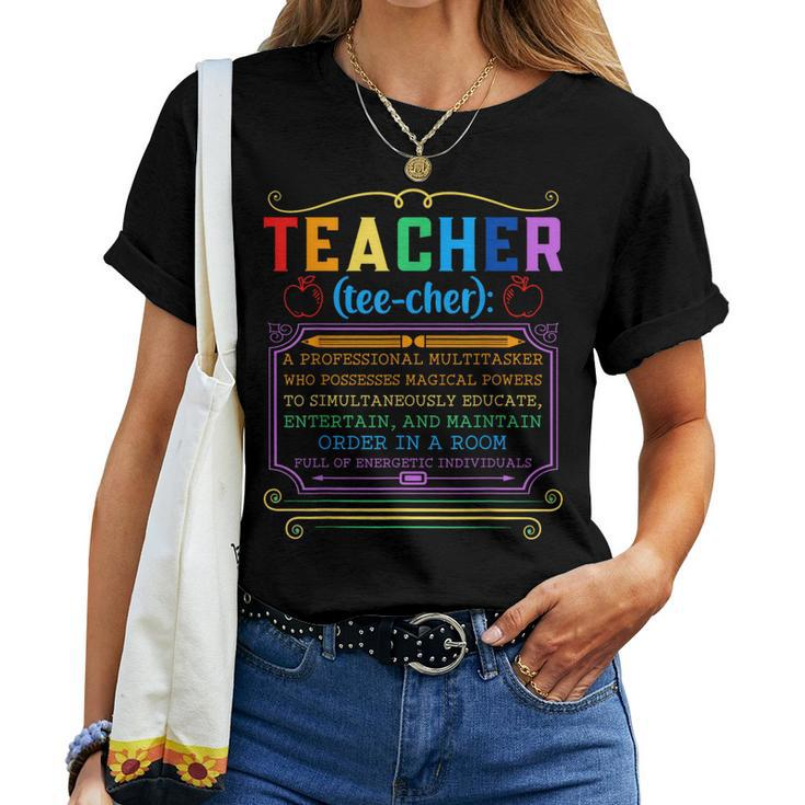 Teacher Definition Teaching School Teacher Women T-shirt