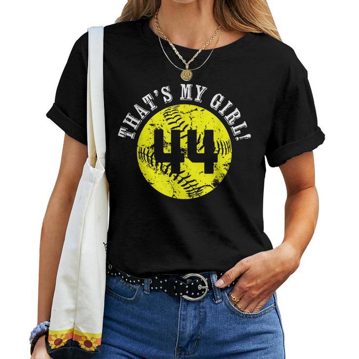 That's My Girl 44 Softball Player Mom Or Dad Women T-shirt