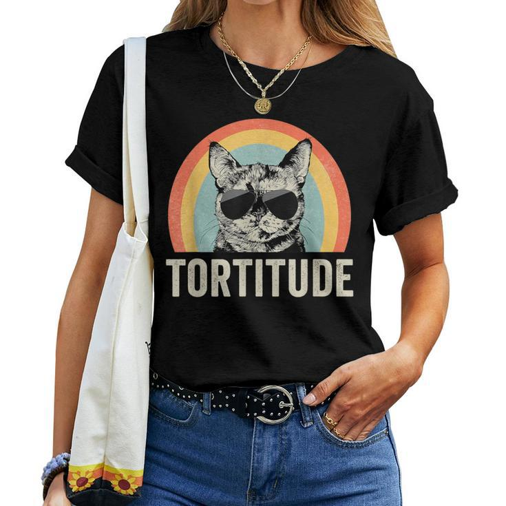 Tortitude Tortie Cat Mom Tortoiseshell Mama Women T-shirt