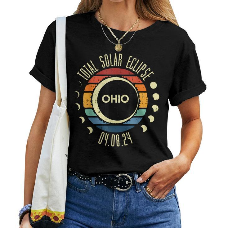 Total Solar Eclipse Ohio Sunset Retro 040824 Kid Women T-shirt