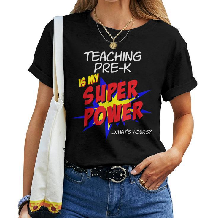 Trendy Pre-K School Teacher Superhero Superpower Comic Book Women T-shirt