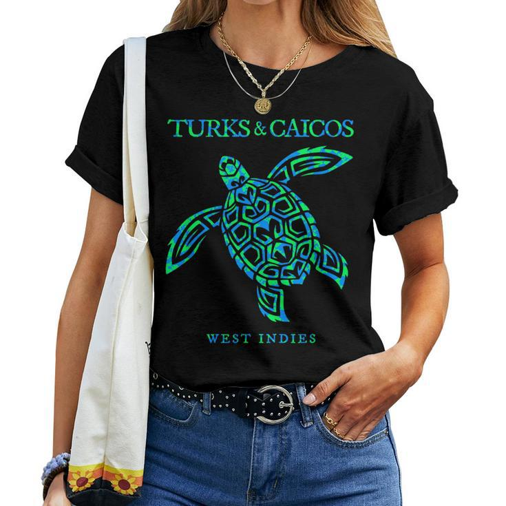 Turks And Caicos Islands Sea Turtle Boys Girls Souvenir Women T-shirt