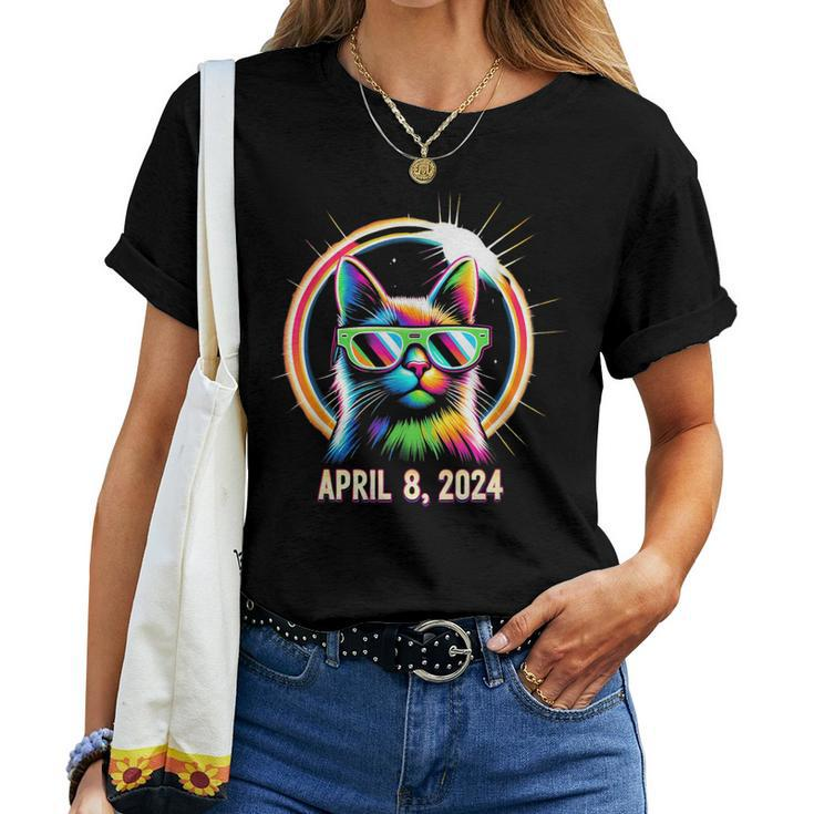 Twice In A Lifetime Total Solar Eclipse 2024 Cat Women T-shirt