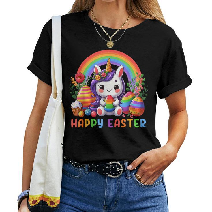 Unicorn Rainbow Happy Easter Easter Day Women T-shirt
