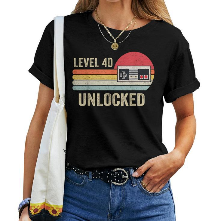 Unlocked Level 40 Birthday Video Game Controller Women T-shirt