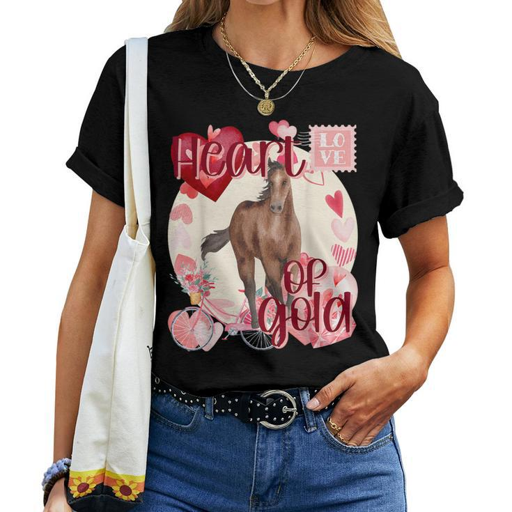 Valentine Horse Simply Watercolor Southern Colors Comfort Women T-shirt