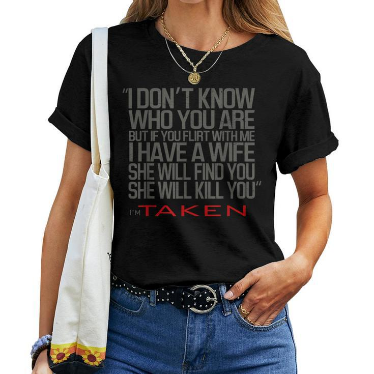 Valentines Day Flirt And My Wife Will Kill You Women T-shirt