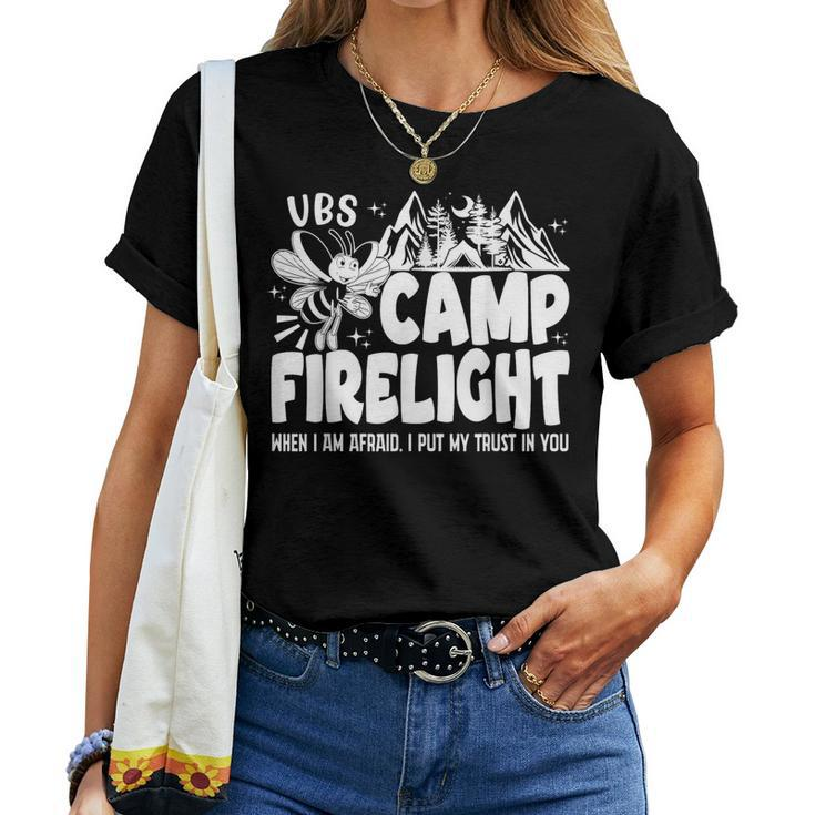 Vbs Camp Firelight Vbs 2024 Vacation Bible School Christian Women T-shirt
