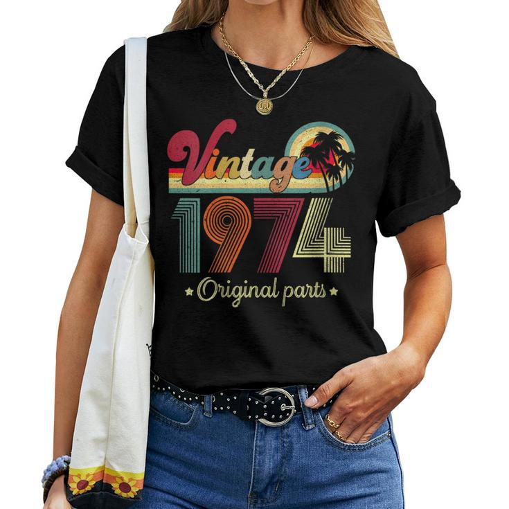 Vintage 1974 Original Parts Cool And 48Th Birthday Women T-shirt