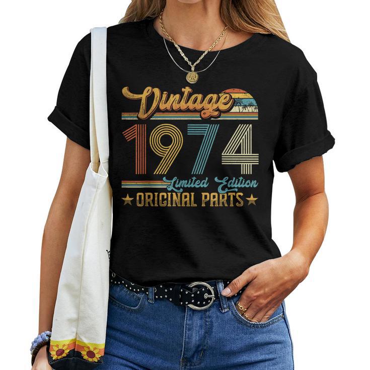 Vintage 1974 Originalteile Retro 50 Geburtstag Papa Mama T-shirt Frauen