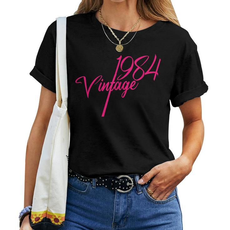 Vintage 1984 Girl Pink 40Th Glamorous Birthday Women T-shirt