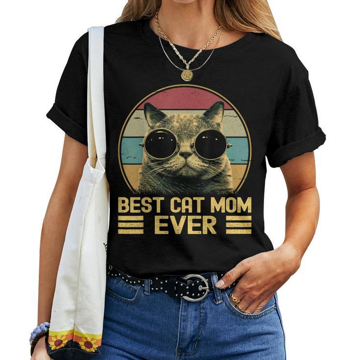 Vintage Best Cat Mom Ever For Women Cat Lover Cat Mom Women T-shirt