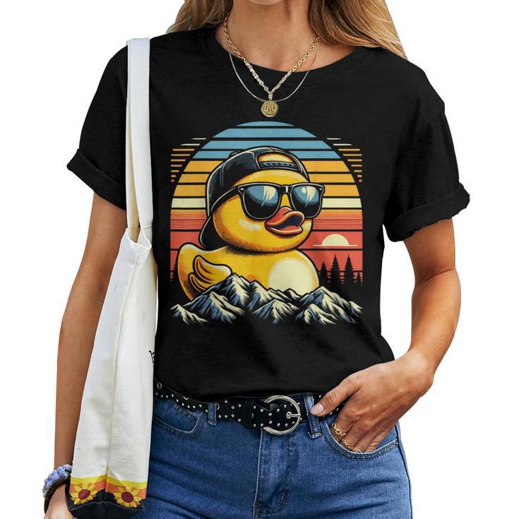 Vintage Cool Duck With Sunglasses & Mountain View Women T-shirt