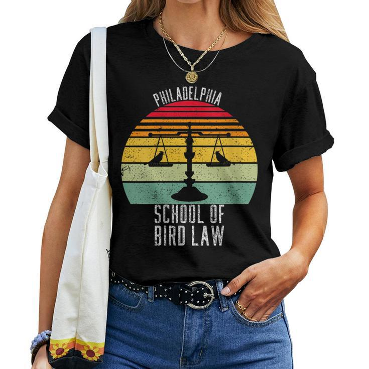 Vintage Distress Sunset Philadelphia School Of Bird Law Women T-shirt