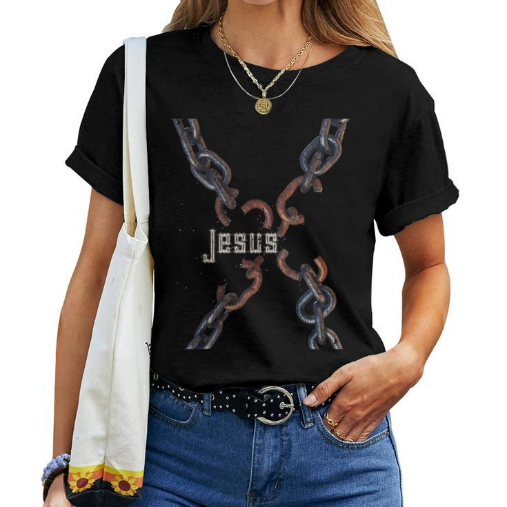 Vintage Jesus Our Chain Breaker Christian Apparel Women T-shirt