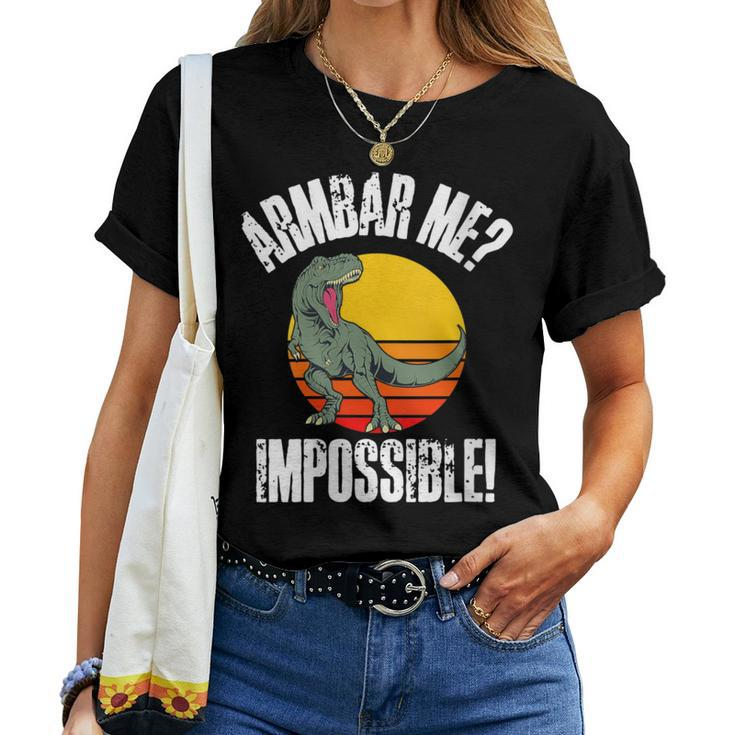Vintage Jiu-Jitsu T Rex Armbar Me Bjj Dinosaur Humor Women T-shirt