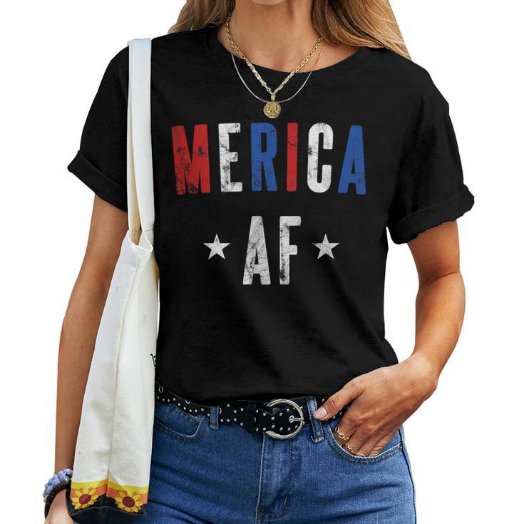 Vintage Merica Af Patriotic 4Th July Women Women T-shirt