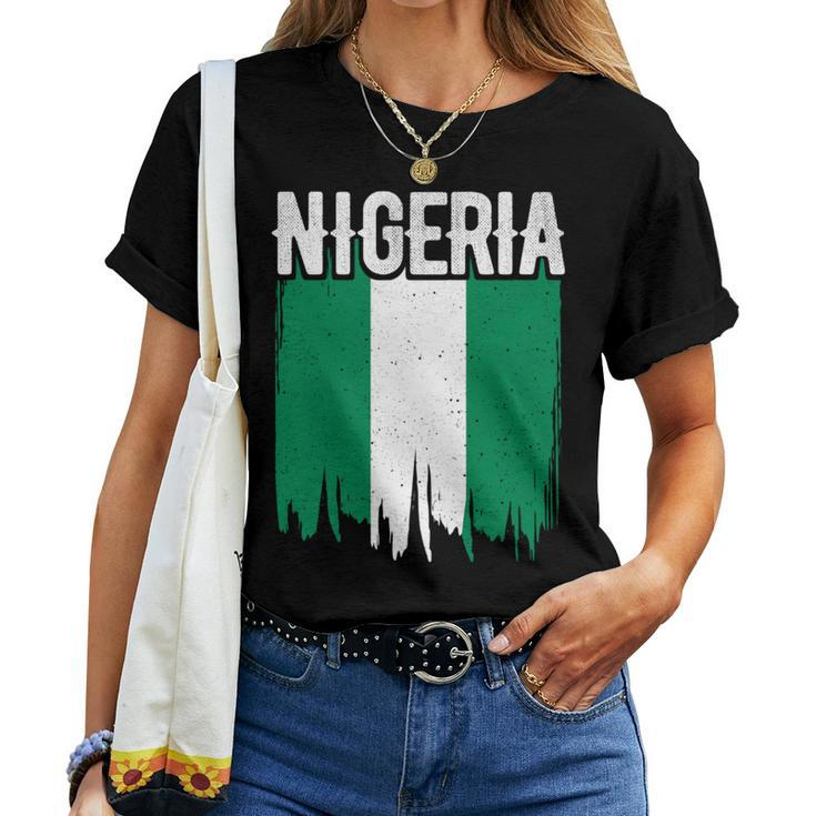 Vintage Nigeria Flag For Nigeria Nigerian Women T-shirt