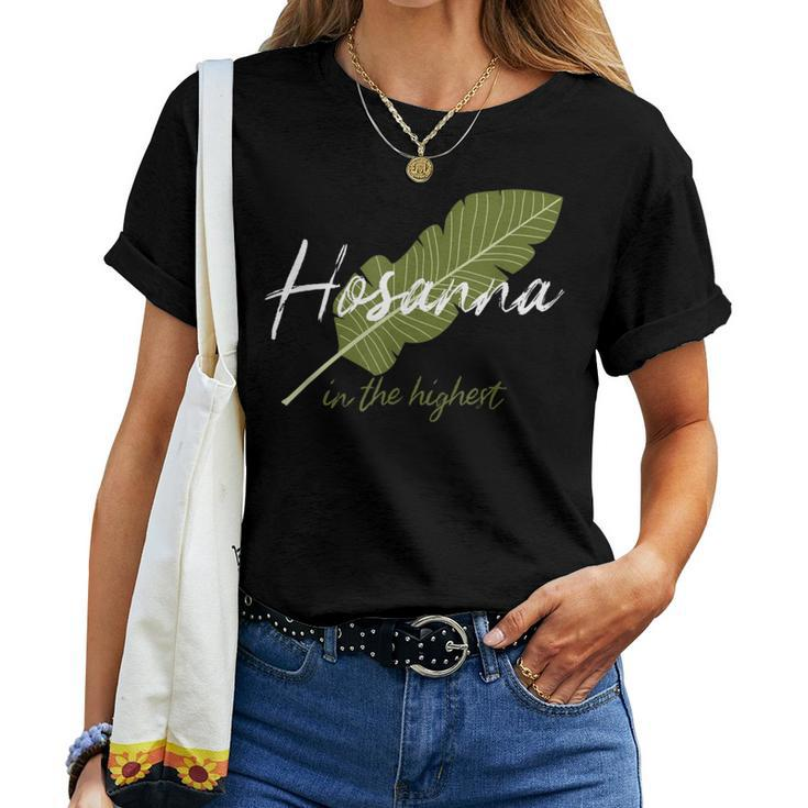 Vintage Palm Sunday Hosanna In The Highest Christian Easter Women T-shirt