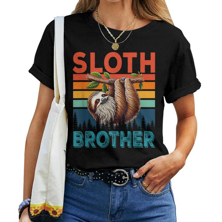 Vintage Retro Sloth Costume Brother Father's Day Animal Women T-shirt