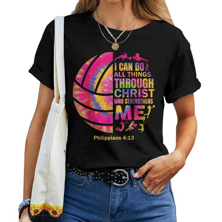 Volleyball T N Girls Christian Christ Tie Dye Women T-shirt