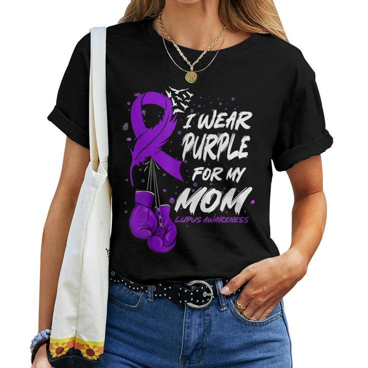 I Wear Purple For My Mom Lupus Awareness Support Women T-shirt