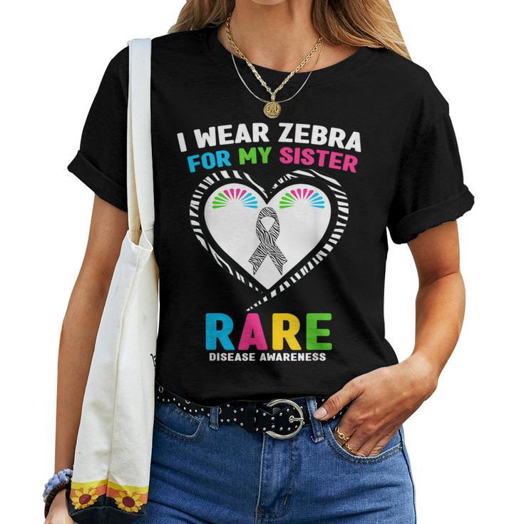 I Wear Zebra For My Sister Rare Disease Awareness Women T-shirt