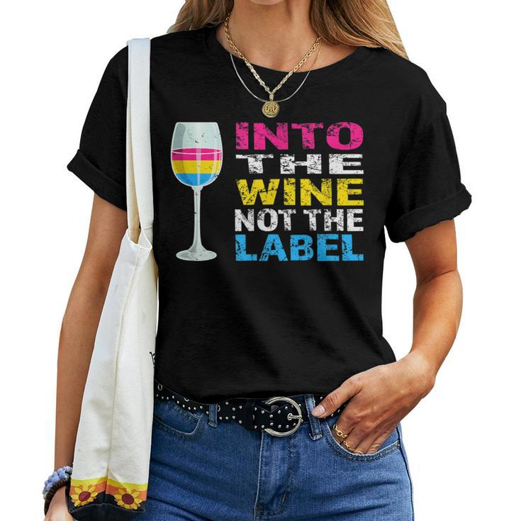 Into The Wine Not The Label Pansexual Lgbtq Pride Vintage Women T-shirt
