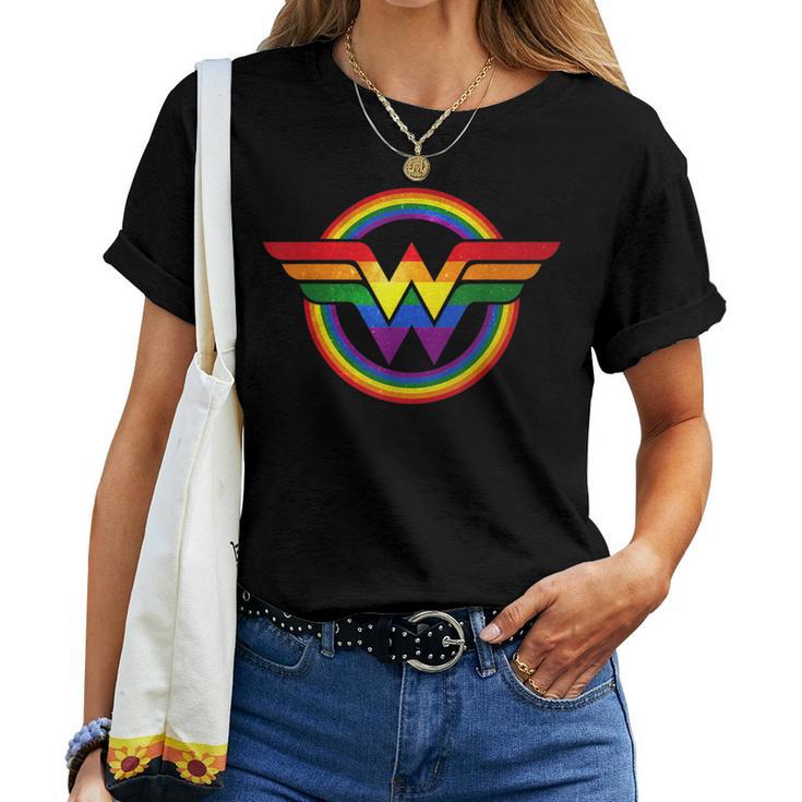 Wonder Pride Gay Hero Proud Ally Lgbtq Rainbow Flag Women T-shirt