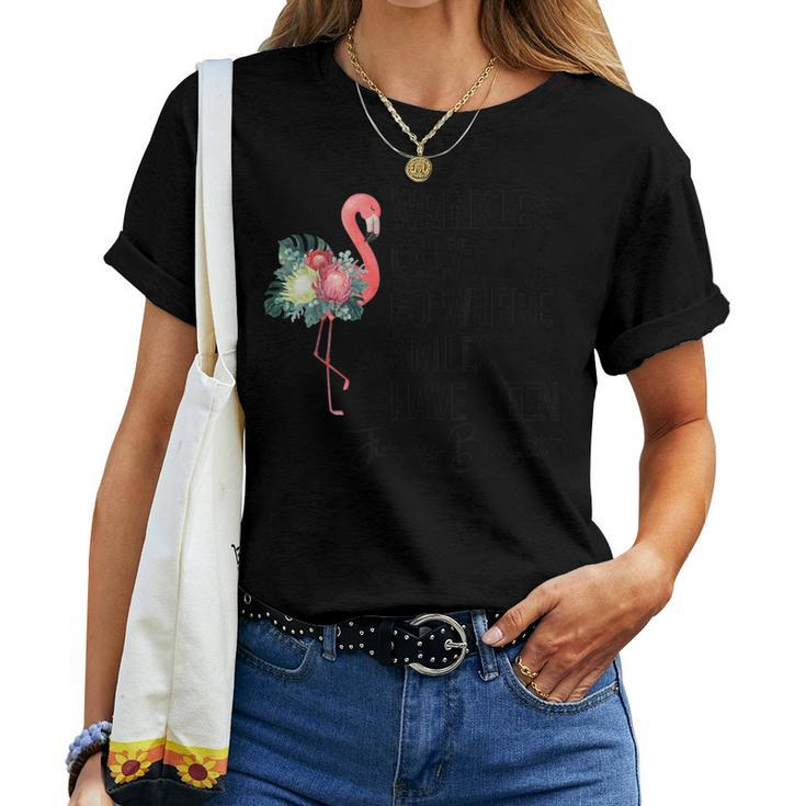 Wrinkles Only Go Where Smiles Have Been Jimmy Flamingo Women Women T-shirt
