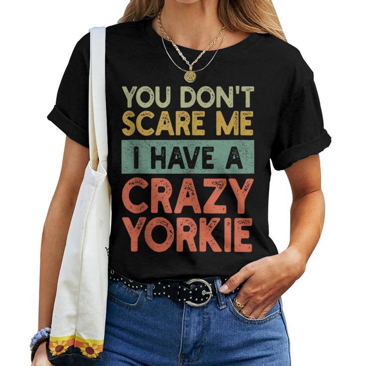 Yorkshire Terrier Hund Retro Yorkie Mama Papa Lustige T-shirt Frauen