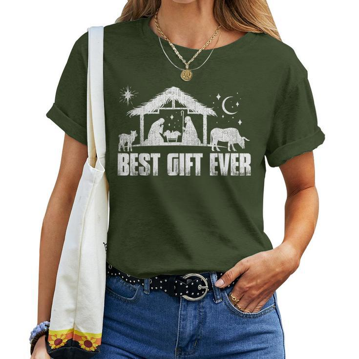 Best Ever Christmas Jesus Nativity Scene Christian Xmas Women T-shirt